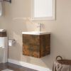 vidaXL Sink Cabinet with Built-in Basin Smoked Oak Engineered Wood