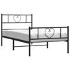 vidaXL Metal Bed Frame without Mattress with Footboard Black 75x190cm