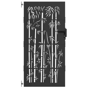 vidaXL Garden Gate 85 x 200 cm Powder-coated steel Black Lockable