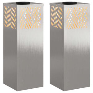 vidaXL Solar LED Pathway Light 2 pcs Stainless Steel Stainless Steel