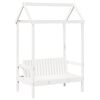 vidaXL Bed and Bench Set with Roof without Mattress White 90x190 cm Single