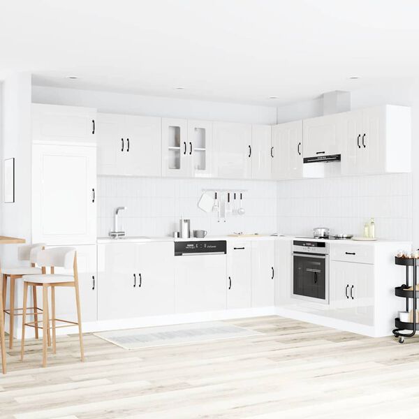 vidaXL Kitchen Cabinet with Door Kalmar Glossy White 80 x 46 x 81.5 cm