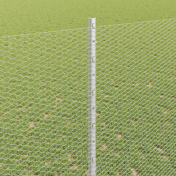 vidaXL Fence with Post Silver 1.4 x 10 m Steel