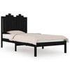 vidaXL Bed Frame without Mattress Black Solid Wood 100x200 cm