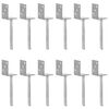 vidaXL Fence Anchors 12 pcs Silver 8x6x30 cm Galvanised Steel