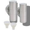 vidaXL Outdoor LED Wall Lights 2 pcs Stainless Steel Up/Downwards