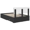 vidaXL Bed Frame with Headboard Black 135 x 190 cm Engineered Wood