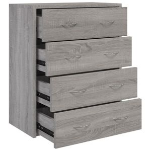 vidaXL Sideboard with 4 Drawers 60x30.5x71 cm Grey Sonoma