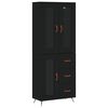 vidaXL Highboard Black 69,5x34x180 cm Engineered Wood