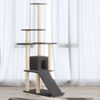 vidaXL Cat Tree with Sisal Scratching Posts Dark Grey 155 cm