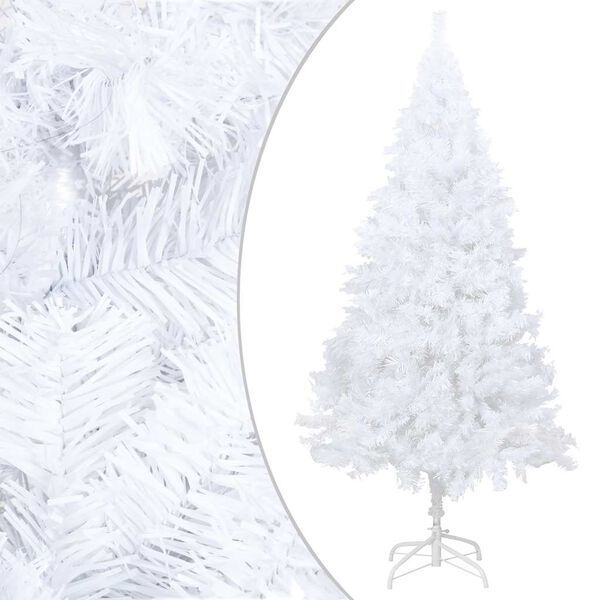 vidaXL Artificial Pre-lit Christmas Tree with Ball Set White 210 cm PVC