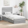 vidaXL Bed Frame with Drawer Grey Sonoma 100 x 200 cm Engineered Wood