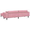 vidaXL Sofa with Cushion 3 pcs Pink Velvet