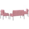 vidaXL Sofa Sets with Cushion 3 pcs Pink 115 x 56 x 80 cm Plywood