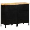 vidaXL Sideboard | Rough mango wood with a natural finish and black iron