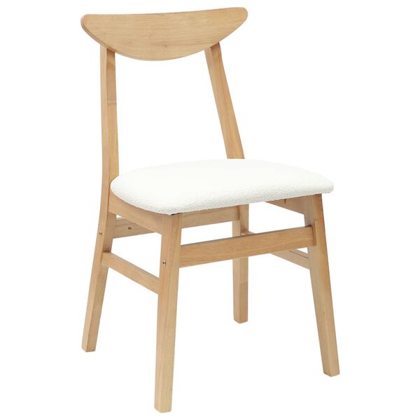vidaXL Dining Chairs 2 pcs Natural 42 x 47.5 x 81 cm Solid Rubber Wood