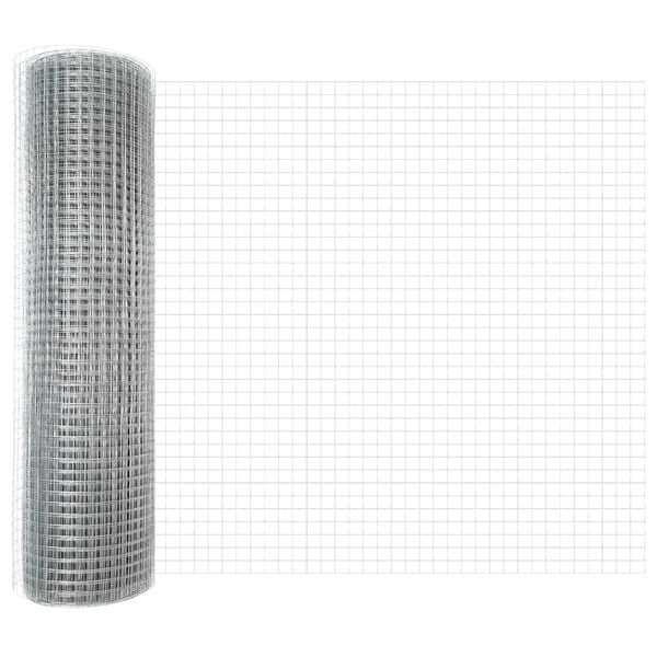vidaXL Welded Wire Fence Silver 0.8 x 25 m