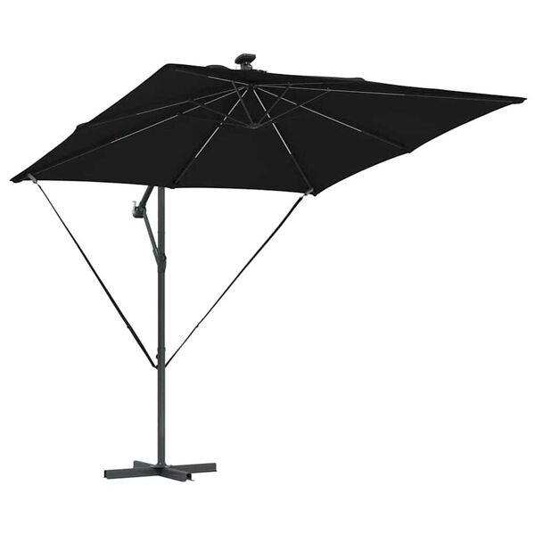 vidaXL Cantilever Banana Parasol Black 249 x 249 x 250 cm