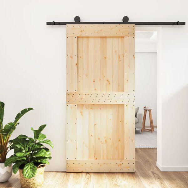 vidaXL Sliding Door with Hardware Set 100x210 cm Solid Wood Pine