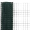 vidaXL Chicken Wire Fence Steel with PVC Coating 25x1.5 m Green