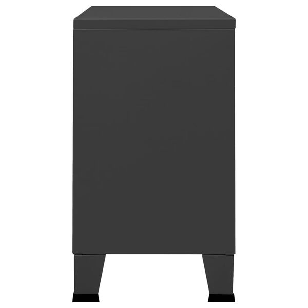 vidaXL Industrial Sideboard Anthracite 105x35x62 cm Metal and Glass