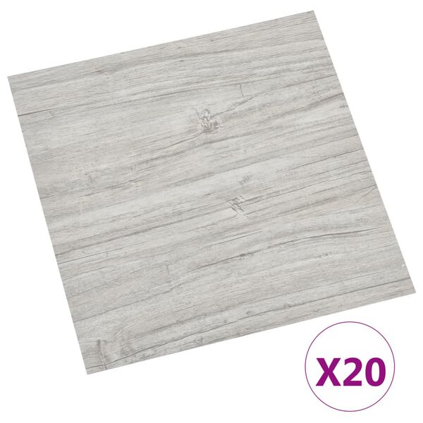 vidaXL Self-adhesive Flooring Planks 20 pcs PVC 1.86 m² Light Grey
