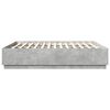 vidaXL Bed Frame with LED without Mattress Concrete Grey 200x200 cm