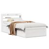 vidaXL Bed Frame with Headboard White 75x190 cm Small Single Solid Wood Pine