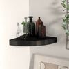 vidaXL Floating Corner Shelf Black 25x25x3.8 cm MDF