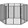 vidaXL Dog Gate 6 pcs Black 80 x 100 cm Galvanised Steel