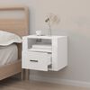 vidaXL Wall-mounted Bedside Cabinet High Gloss White 50x36x40 cm