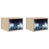 vidaXL Wall-mounted Bedside Cabinet RAALTE 2 pcs Sonoma Oak