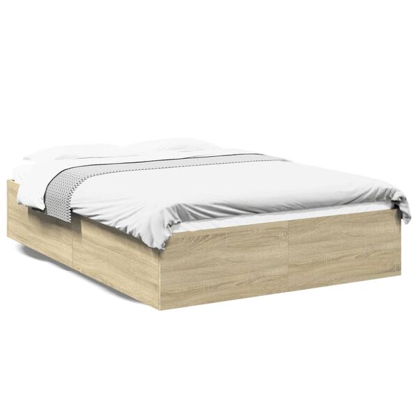 vidaXL Bed Frame without Mattress Sonoma Oak 140x200 cm