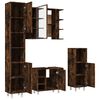 vidaXL 4 Piece Bathroom Cabinet Set Smoked Oak Engineered Wood