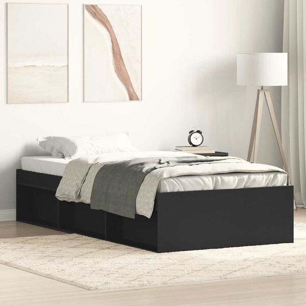 vidaXL Bed Frame without Mattress Black 90x190 cm Single
