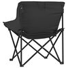 vidaXL Camping Chairs with Pocket Foldable 2 pcs Black