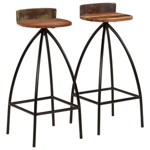 vidaXL Bar Chairs 2 pcs Solid Reclaimed Wood