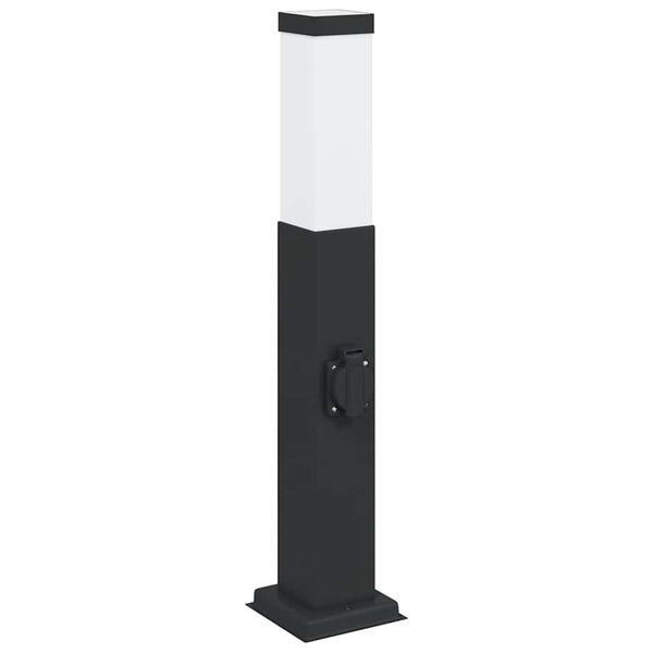 vidaXL Bollard Light with Outlet 50 cm Black IP44