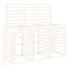vidaXL Triple Wheelie Bin Storage White Solid Wood Pine