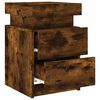 vidaXL Bedside Cabinets with LED Lights 2 pcs Smoked Oak 35x39x55 cm
