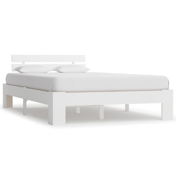 vidaXL Bed Frame without Mattress White 140x200cm Solid Wood Pine