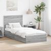 vidaXL Storage Bed with Drawer Grey Sonoma 90 x 190 cm Engineered Wood