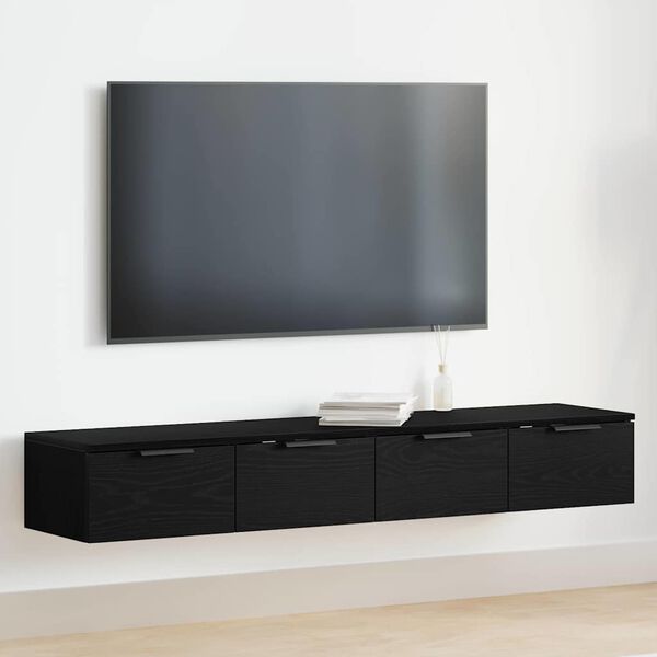 vidaXL Wall-mounted Cabinet 2 pcs Black Oak 68 x 30 x 20 cm