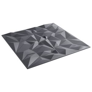 vidaXL Wall Panels 12 pcs Amethyst Grey 50 x 50 cm XPS Foam