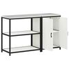 vidaXL Kitchen Storage Set with Shelf 2 pcs White Cold-rolled Steel
