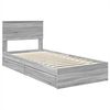 vidaXL Storage Bed with Drawer Grey Sonoma 75 x 190 cm Engineered Wood