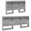 vidaXL Storage Headboard with Shelf Grey Sonoma 140 cm Engineered Wood