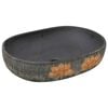 vidaXL Countertop Basin Grey and Black Oval 59x40x14 cm Ceramic