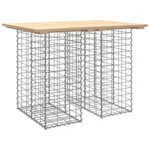 vidaXL Garden Table Gabion Design 100x70x72 cm Solid Wood Pine