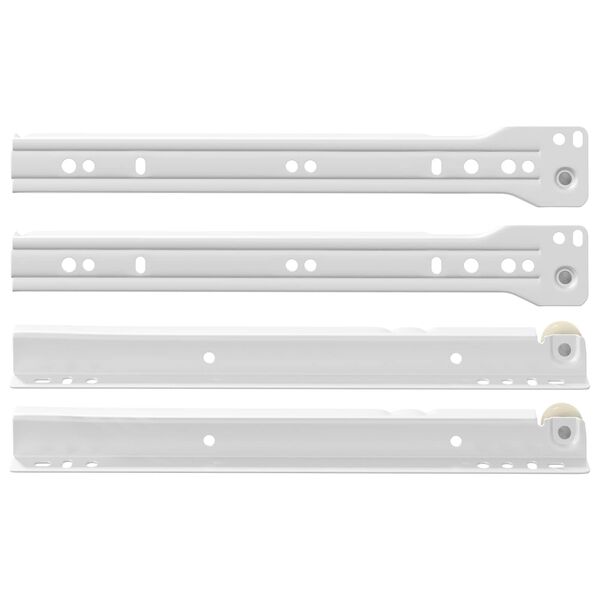 vidaXL Drawer Slide 2 pcs White 250 mm Steel